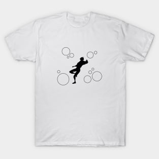 Bubbles Hibiki Falling Black T-Shirt